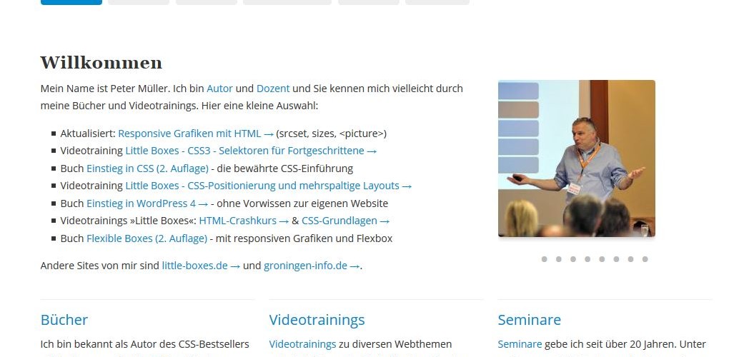 Die Website Peter Müller