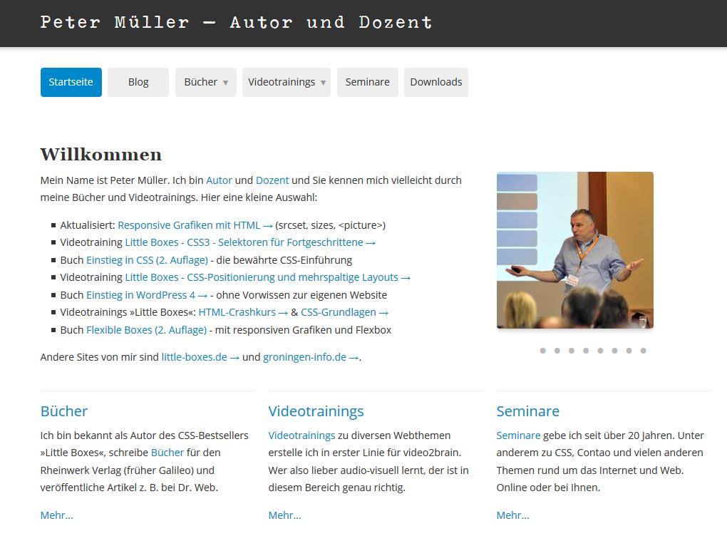 Die Website Peter Müller