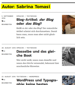 Was das Plugin "Edit Author Slug" bewirkt: gewünschter Autorname wird in der Übersicht angezeigt