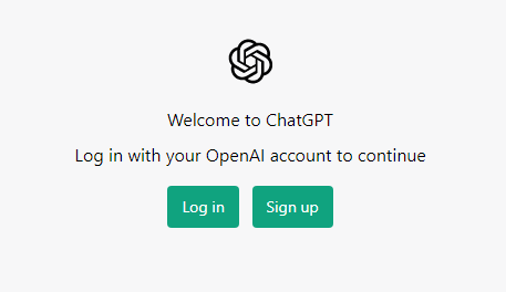 Registrierung für ChatGPT auf der Website von OpenAI